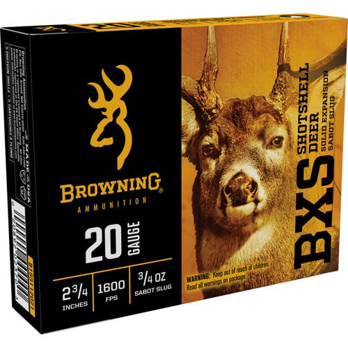 BROWNING AMMO 20Ga 2-3/4" 3/4 oz Sabot Slug BXS Deer Slug 5rd for sale at KYGUNCO.