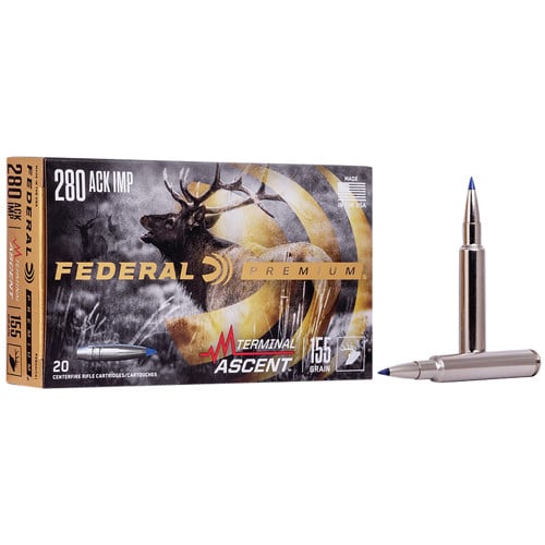 FEDERAL AMMO Premium 280 Ackley Improved 155gr Terminal Ascent Ammunition | 20 Rounds for sale at KYGUNCO.