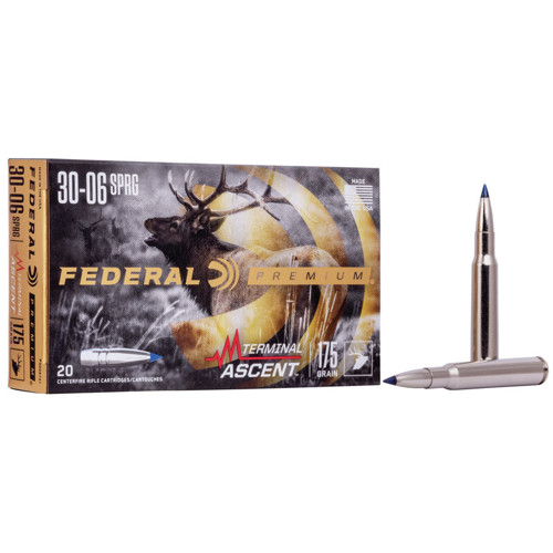 FEDERAL AMMO Terminal Ascent 30-06 Springfield 175gr Brass Rifle Ammunition | 20 Rounds for sale at KYGUNCO.