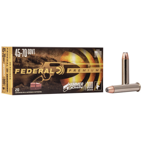 FEDERAL AMMO Hammer Down 45-70 Govt 300Gr Bonded Soft Point Nickel Plated Ammunition | 20 Round for sale at KYGUNCO.