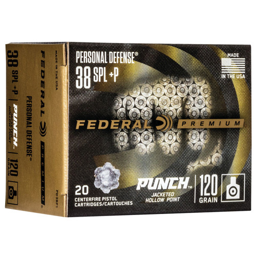 FEDERAL AMMO PUNCH 38 Special +P 120gr Jacketed Hollow Point Ammunition | 20 Rounds for sale at KYGUNCO.