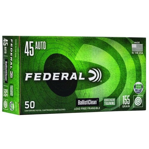 FEDERAL AMMO BallistiClean 45 ACP 155gr Lead Free Frangible Ammunition | 50 Rounds for sale at KYGUNCO.