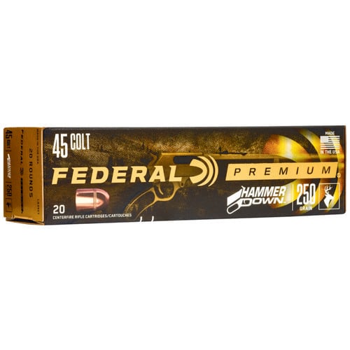 FEDERAL AMMO Premium Hammer Down 45 Colt 250gr Bonded Hollow Point Ammunition | 20 Rounds for sale at KYGUNCO.