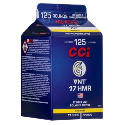 CCI VNT 17 HMR 17gr Varmint Tipped Ammunition | 125 Rounds for sale at KYGUNCO.