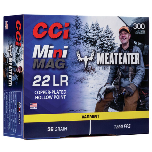 CCI Mini Mag Meateater 22LR 36Gr Copper Plated Hollow Point Ammunition | 300 Rounds for sale at KYGUNCO.