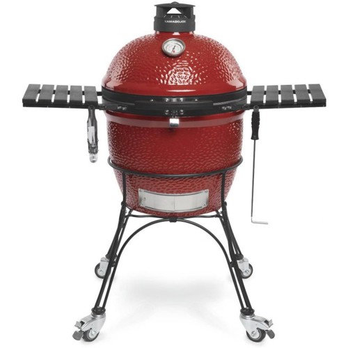 KAMADO JOE Classic Joe Red w/Cart, Side Shelves, Heat Deflctr for sale at KYGUNCO.