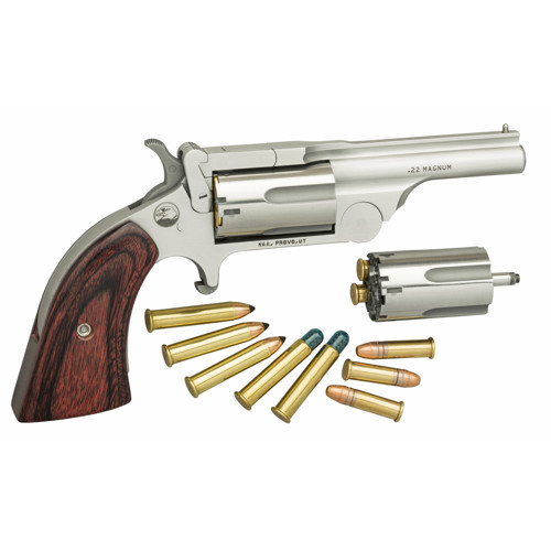 NAA Ranger II 22LR / 22 WMR 2.5" 5rd Break-Top Revolver - Stainless / Rosewood Grips for sale at KYGUNCO.