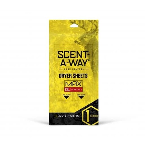 SCENT-A-WAY Dryer Sheets Unscented 15 Pack for sale at KYGUNCO.