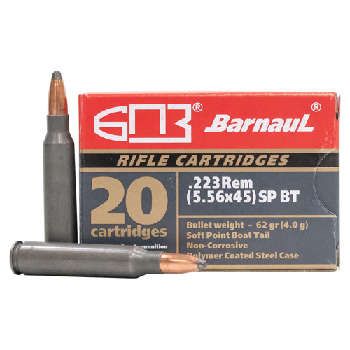 BARNAUL AMMO 223 Rem 62Gr SPBT Polycoated Steel Case 20rd for sale at KYGUNCO.