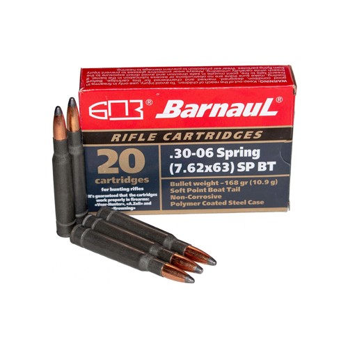 BARNAUL AMMO 30-06 168Gr SPBT Polycoated Steel Case 20rd for sale at KYGUNCO.