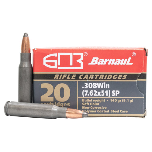 BARNAUL AMMO 308 Win 140gr SP Polycoated Steel Case 20rd for sale at KYGUNCO.