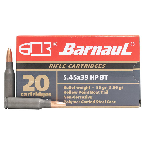 BARNAUL AMMO 5.45x39 55Gr HPBT Polycoated Steel Case 20rd for sale at KYGUNCO.