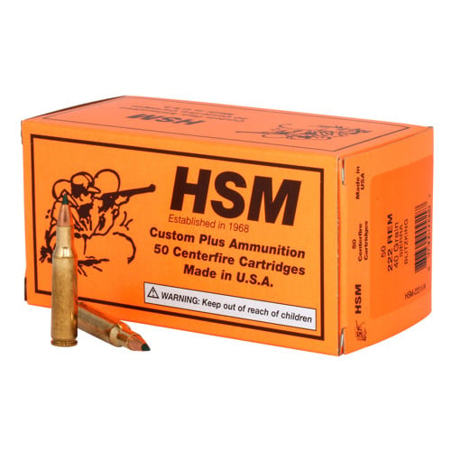 HSM AMMO 222 Remington 40Gr BlitzKing 20rd for sale at KYGUNCO.