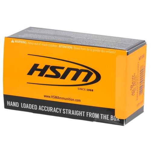 HSM AMMO 40 S&W 180gr Round Nose Flat Point Ammunition | 50 Rounds for sale at KYGUNCO.