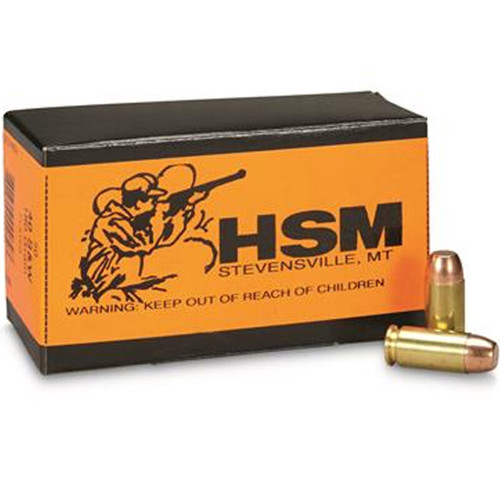 HSM AMMO 40 S&W 180Gr Flat Point Brass Ammunition | 50 Rounds for sale at KYGUNCO.