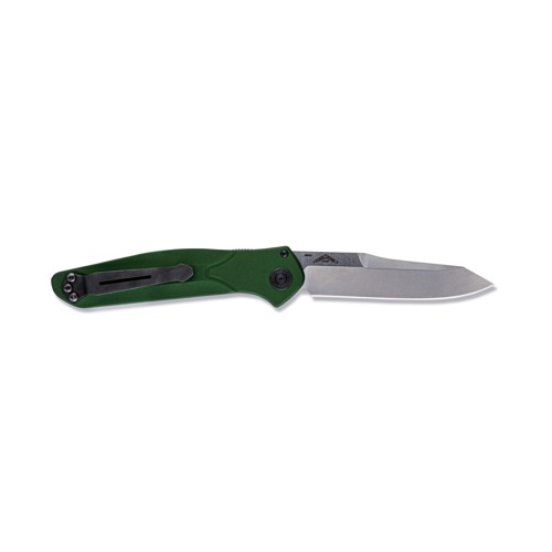 BENCHMADE Osborne AUTO Folding Knife 3.4" Reverse Tanto Blade w/ Green Aluminum Handle for sale at KYGUNCO.