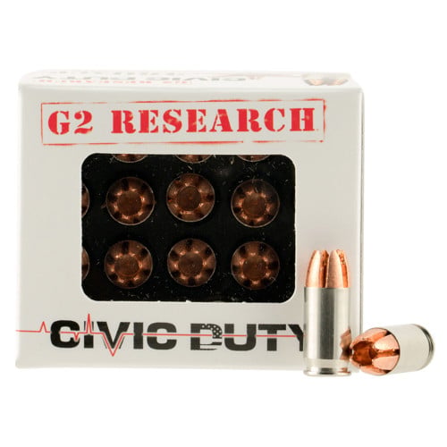 G2 RESEARCH Civic Duty 380 ACP 64 gr Copper Expansion Projectile Ammunition | 20 Rounds for sale at KYGUNCO.