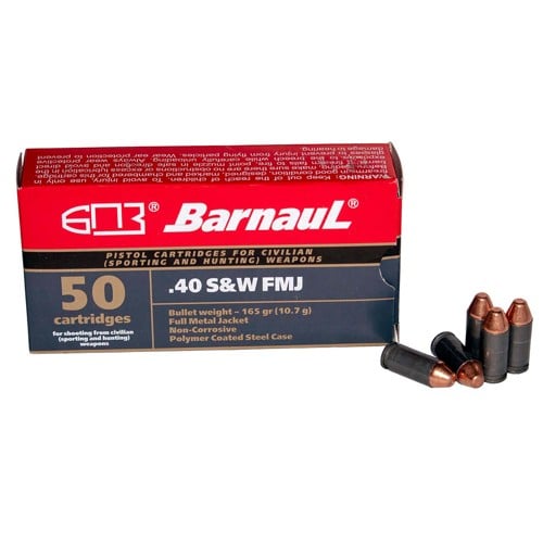 BARNAUL AMMO 40 SW 165Gr Full Metal Jacket Target 50rd for sale at KYGUNCO.