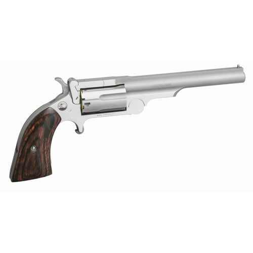 NAA Ranger II 22 WMR 4" 5rd Revolver - Stainless / Rosewood Grips for sale at KYGUNCO.