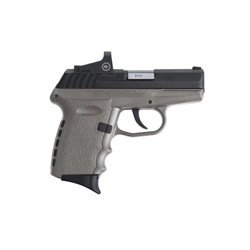 SCCY INDUSTRIES CPX-2 9mm 3.1" 10rd Pistol w/ Crimson Trace Red Dot - Grey / Black for sale at KYGUNCO.