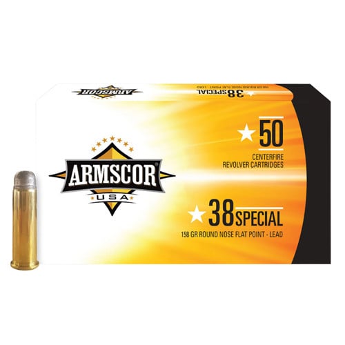 ARMSCOR 38 Special 158gr Round Nose Flat Point Ammunition | 50 Rounds for sale at KYGUNCO.