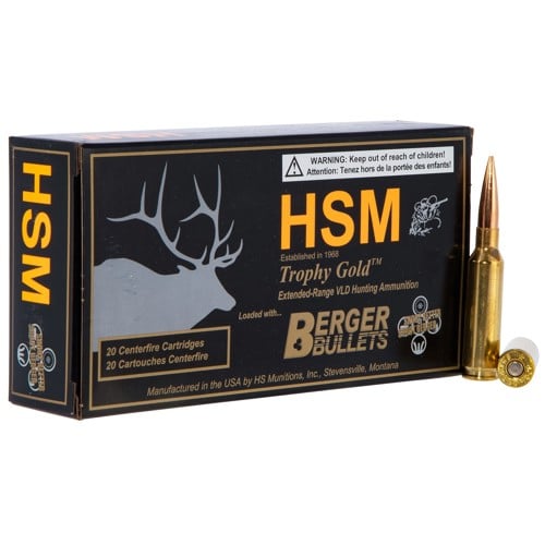 HSM AMMO 6.5 Creedmoor 140Gr Berger Bullets VLD 20rd Ammo for sale at KYGUNCO.