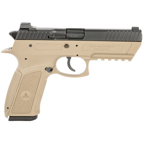 IWI Jericho 9mm 4.4" 17rd Pistol w/ Manual Thumb Safety - Black / FDE for sale at KYGUNCO.