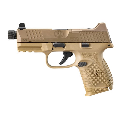 FN AMERICA FN509 Tactical 9mm 4.3" 10rd Optic Ready Pistol w/ Threaded Barrel & Night Sights - FDE for sale at KYGUNCO.