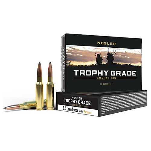 NOSLER Trophy Grade 6.5 Creedmoor 140gr Partition Ammunition | 20 Rounds for sale at KYGUNCO.