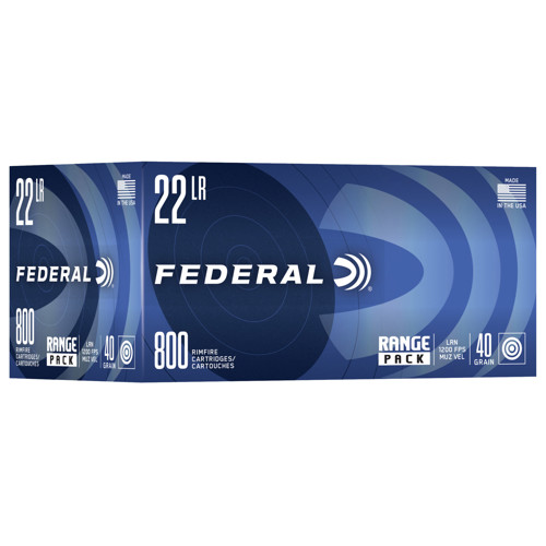 FEDERAL AMMO Range Pack 22LR 40gr Lead Round Nose Ammunition | 800 Rounds