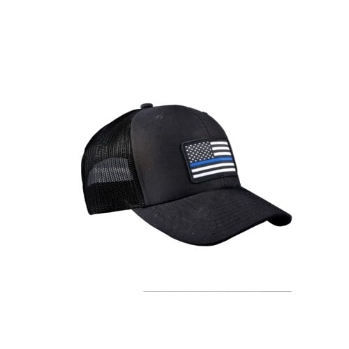 BLACK RIFLE COFFEE COMPANY Thin Blue Line Patch Hat - Black on Black for sale at KYGUNCO.