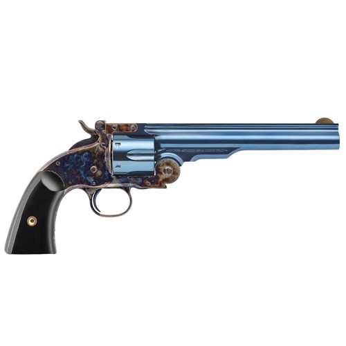 UBERTI Outlaws & Lawmen (John Wesley Hardin) 45 LC 7" 6rd Revolver - Blue / Buffalo Horn Grip for sale at KYGUNCO.