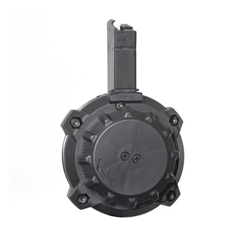 PRO MAG AR-15 5.56mm 65rd w/Window Drum Black Polymer for sale at KYGUNCO.