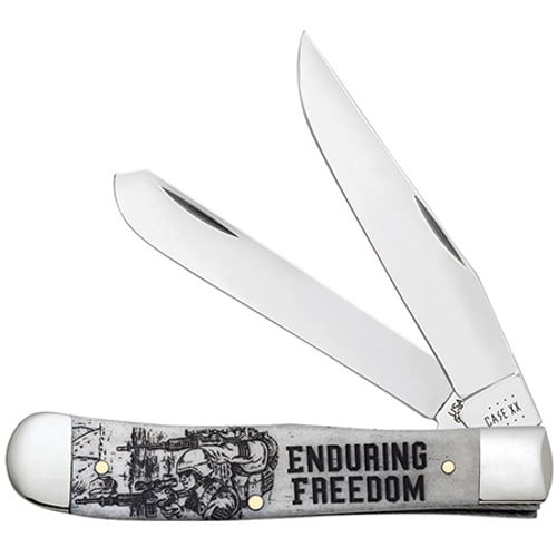 CASE KNIVES War Series-Smth Ntrl Bone Trapper-Enduring Freedom for sale at KYGUNCO.