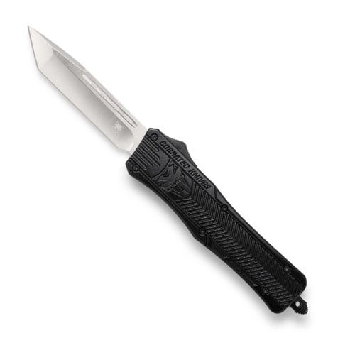 COBRATEC Medium CTK-1 AUTO OTF Knife 3" Tanto Blade w/ Black Aluminum Handles for sale at KYGUNCO.