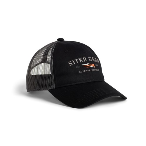 SITKA Wordmark Lo Pro Trucker Sitka Black OSFA for sale at KYGUNCO.