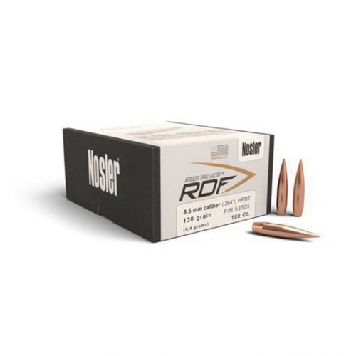 NOSLER Reloading Bullets HPBT  RDF 6.5mm 130 Grain HPBT 100rd for sale at KYGUNCO.