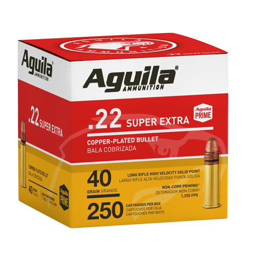AGUILA AMMO 22LR 40gr Super Extra Copper-Plated Ammunition | 250 Rounds for sale at KYGUNCO.