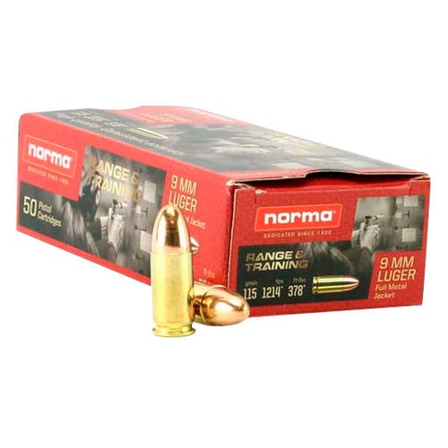 NORMA AMMO 9mm Luger Range/Trng FMJ 115Gr 50rd for sale at KYGUNCO.