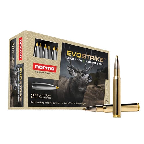 NORMA AMMO Dedicated Hunting Evostrike 30-06 Springfield 139 gr Polymer Tip Boat Tail | 20 Rounds for sale at KYGUNCO.