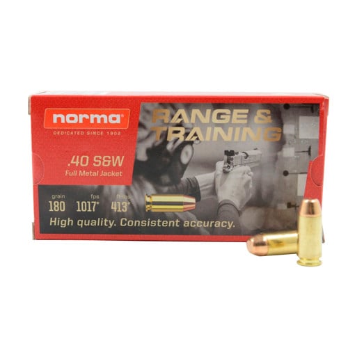 NORMA AMMO 40 S&W Range/Trng FMJ 180Gr 50rd for sale at KYGUNCO.
