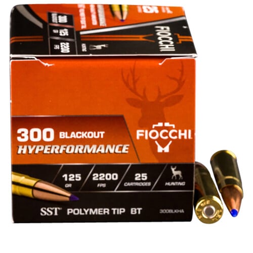 FIOCCHI Hyperformance 300 Blackout 125 gr Super Shock Tip Ammunition | 25 Rounds for sale at KYGUNCO.