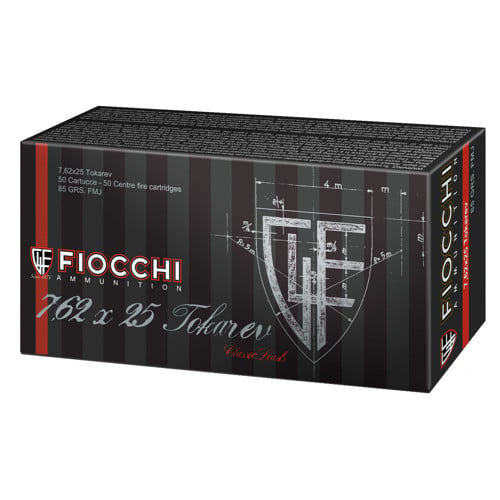 Fiocchi Heritage 7.62x25mm Tokarev 88 gr FMJ | 50 Rounds for sale at KYGUNCO.