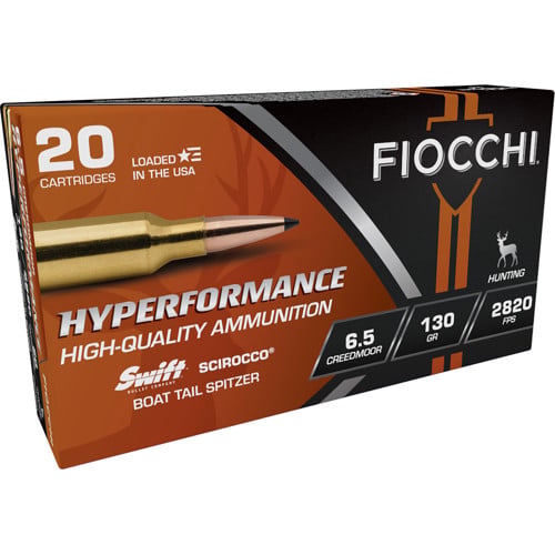 FIOCCHI Hyperformance 6.5 Creedmoor 130 gr Swift Scirocco II BT Spitzer Ammunition | 20 Rounds for sale at KYGUNCO.