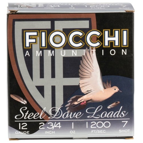 FIOCCHI 12Ga Dove & Quail Steel 2.75" 7 Shot 25rd for sale at KYGUNCO.