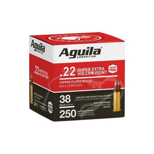 AGUILA AMMO 22LR 38gr Super Extra Hollow Point Ammunition | 250 Rounds for sale at KYGUNCO.