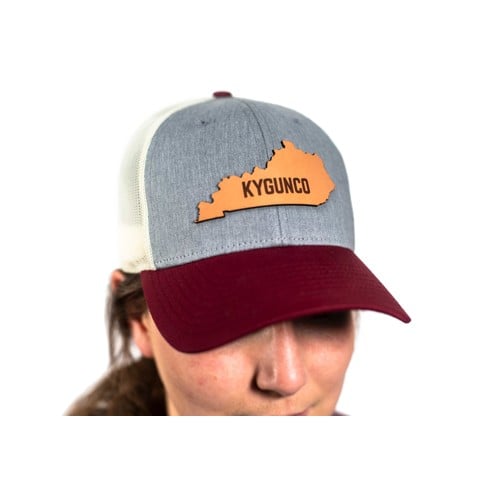 KYGUNCO Kentucky State Leather Patch - Maroon / Heather for sale at KYGUNCO.