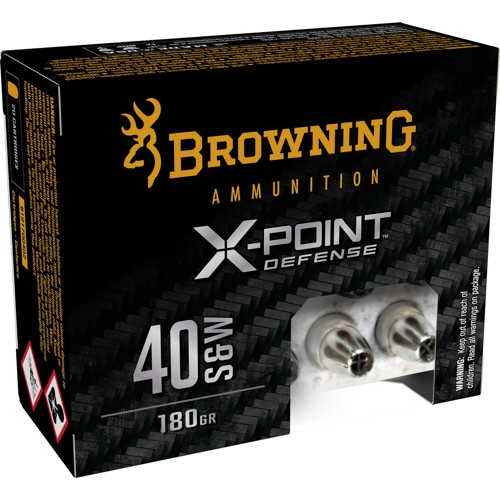 BROWNING AMMO 40 SW 180Gr X-Point Defense Nickel Plated 20rd for sale at KYGUNCO.