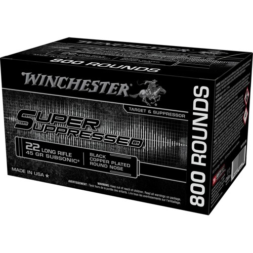 WINCHESTER AMMO 22 LR Super Supressed RN CP 45Gr Subsonic 800rd for sale at KYGUNCO.