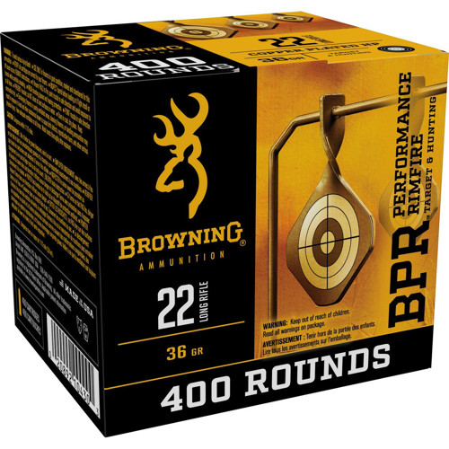 BROWNING AMMO 22 LR BPR Blackened LRN 36Gr 400rd for sale at KYGUNCO.